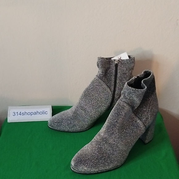 Silver Glitter Ankle Boots - Picture 4 of 7